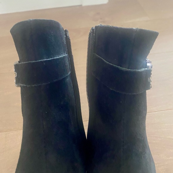 Pedro Anton black suede bootie with rhinestone bit accent, size 7 (37) - Picture 12 of 14